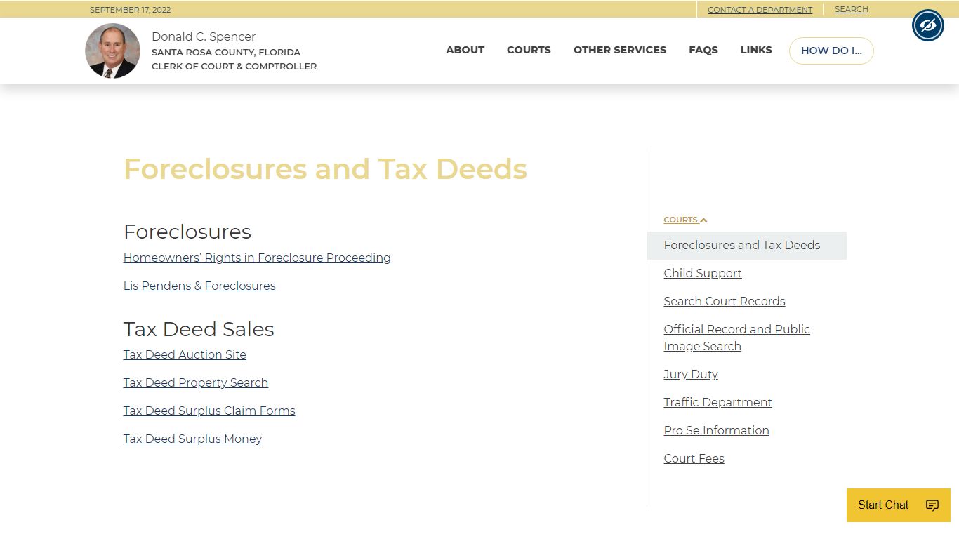 Foreclosures and Tax Deeds - Santa Rosa County, FL Clerk of Court ...